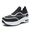 Sapatos Femininos, Sapatos com Salto Plataforma Espesso, Sapatos Respiráveis em Malha Fly-Knit, Sapatos Casuais para Drop-Shipping, Confortáveis e Respiráveis