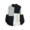 2025 Novo Outono e Inverno Masculino Tricô Spliced Gola Redonda Estilo Coreano Tamanho Grande Moda Casual Camisa Básica