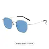 Gafas de Sol Metálicas de Marco Delgado Transfronterizas para Mujer, Protección Solar para Viajes, Gafas Poligonales de Moda Versátiles al por Mayor