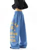 Pantalones de Chándal con Bloques de Color y Estampado de Letras Streetwear para Hombre Otoño Hip Hop Americano Pantalones de Baile Jazz Marca de Moda Sueltos Pierna Ancha Largos