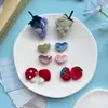 Tela de terciopelo Corazón Accesorios DIY Broche Pasador Adorno para el cabello Caricatura de terciopelo Fruta Fresa Accesorios para la ropa
