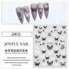 Calcomanías para uñas ultrafinas blanco y negro pintadas a mano mariposa estilo ins negro oscuro pegamento de tira flexible calcomanías para uñas de mariposa decoraciones