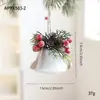 Nueva Campana de Hierro Navideña Colgante Brillante para Pared Colgar en la Puerta Decoración para Colgar en el Árbol de Navidad Fruta Roja Piña Cono Adornos