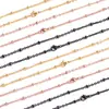 Pulsera de Cadena de Cuentas Pequeñas con Clip de Cruz de Acero Inoxidable Accesorios para Joyería Hecha a Mano DIY Collar Chapado al Vacío en Oro de 18K