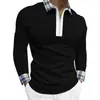 Outono 2024 Novo Exportação Transfronteiriça Masculino 3D Estampado Cor Sólida Casual Zíper Manga Longa Camisa Polo Camisa Paul