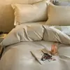 Conjunto de 4 Peças Waffle Tecido Algodão Puro Simples Moderno Roupa de Cama para Casa Alta Contagem de Fios Alta Densidade Amigo da Pele Conjunto de Roupa de Cama