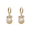 Pendientes coreanos de temperamento, moda, socialité, elegantes, con lazo, perlas, hebilla para la oreja, exquisitos, simples, versátiles, de alta calidad, venta al por mayor