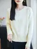 Cardigan de Punto de Algodón Puro con Cuello Redondo de Manga Larga para Mujer, Color Sólido, Holgado, Versátil, Abrigo Superior, Nuevo Otoño/Invierno 2026