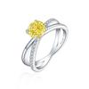 Anillo de plata de ley 925 con corte de flor de hielo en forma de X de 1,2 ct para mujer, anillo de diamantes de alto carbono con tesoro de 7 x 7 colores, estilo europeo y americano.