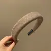 Diadema de Lana de Corona Alta Mezcla Retro Otoño e Invierno Simple Versátil Adorno para la Cabeza Diadema Perezosa para Lavarse la Cara en Casa para Mujeres