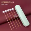 Herramientas para quitar cera del oído: Palillos de plumas de ganso para eliminar cera del oído, herramientas profesionales para limpiar oídos, cucharillas para oídos, agujas de plata, palillos de plumas con mango de bambú