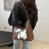 Bolsa feminina da moda estilo coreano filhote de cachorro bordado estilo textute bolsa de ombro textute popular viajante bolsa tote da moda