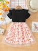 Vestido de Verão para Meninas de Comércio Exterior Transfronteiriço 2026 Novo Estiloso Vestido de Malha Patchwork Estampado Animal Print Leopardo para Meninas