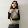 Nuevo chaleco con capucha de cachemira para otoño e invierno para mujer, moderno y versátil, perfecto para usar en capas, top de punto sin mangas