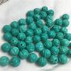 Contas Redondas de Turquesa Azul Esculpida em Lótus, Acessórios Duplos de Buda Maitreya, Turquesa Jade que Muda de Cor para DIY