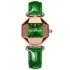 Reloj de Cuarzo Suizo para Mujer, Modelo con Forma de Diamante, Pequeño Reloj Verde de Moda, Dropshipping para Transmisiones en Vivo