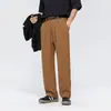 Pantalones de traje para hombre, de primavera, de pierna ancha, rectos, holgados, informales, de primavera, holgados, con drapeado
