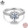 Anillo Evelle Fine de moissanita de 1 quilate en plata de ley s925, anillo clásico de moissanita, joyería para mujer