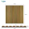 Paneles de Pared de MDF Transfronterizos Fondo Ecológico Rejilla de Tiras de Madera Maciza Paneles Absorbentes de Sonido Rejilla de Tiras de Madera Paneles de Pared Insonorizados Venta al por Mayor
