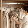 Perchero de ropa de madera maciza en forma de V de doble cara con ganchos, ahorrador de espacio, multifuncional, para almacenamiento en dormitorios