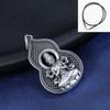 Collar colgante para hombre y mujer, colgante vintage 999, flor de Guanyin Maitreya, seda hueca, estatua de Buda auspicioso, Buda de plata esterlina