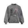 Sudadera con Capucha Flor Frita para Hombre Estilo Retro Americano Estampado de Retrato Digital Lavado Desgastado Cuello Redondo Holgada Casual Tendencia