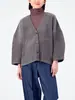 Jaqueta Cardigan de Tricô Plissado Design Miyake Feminina Visual Solto Emagrecedor Manga Longa Tamanho Grande Top Luxo Acessível Elegante Roupas Femininas