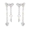 Aretes de Borla de Perla y Corazón de Zirconio Flash para Mujer Nicho Gama Alta Únicos Exquisitos Modernos Elegantes Versátiles Aretes Aretes