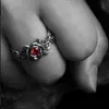 Anillo de Rosa Vintage de Moda para Hombre Diseño Único de Nicho Europeo y Americano Anillo Abierto