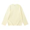 Xinjiang ombro de algodão manga comprida camiseta feminina roupas americanas retro solta primavera e outono top de pescoço redondo com base branca