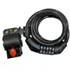 Candado Antirrobo para Bicicleta Correa Gruesa Anti-Corte Soporte Candado con Llave para Vehículo Eléctrico Anillo de Bloqueo Candado con Contraseña para Bicicleta