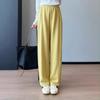 Pantalones Casuales Rectos de Pierna Ancha de Tiro Alto de Capa de Aire de Cupro Elástico en Cuatro Direcciones Ligeros para Mujer Otoño T0831A