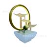 Adorno de Fuente de Agua Circulante con Forma de Hoja de Loto de Vidrio, Decoración Sencilla para Escritorio, Agua Goteante, Cascada Artificial Hecha a Mano Estilo Montaña para Escritorio de Oficina