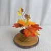Planta en Maceta Tejida de Hierba de Hoja de Arce Artificial para Festival de la Cosecha de Otoño Decoración de Escritorio para el Hogar Adorno de Escena para Festival Floral