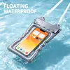 Bolsa impermeable para teléfono con airbag de onda, flotante, no resbaladiza, compatible con pantalla táctil, adecuada para nadar en la playa y rafting, con correa para el cuello, impermeable