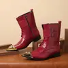 Amazon Venta Caliente Transfronteriza Botas Chelsea de Invierno con Puntera de Acero Moda Masculina Botas Martin Tendencia Botas de Caña Alta - 25806