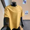 Camiseta de Manga Corta de Marca Americana de Moda para Hombre en Verano, Transpirable, Casual, Holgada, Cuello Redondo, Manga Media, Bordada, Camiseta Juvenil Talla Grande