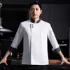 Ropa de trabajo de chef con personajes bordados, manga larga, para catering, restaurantes occidentales, hoteles, cocinas traseras, uniforme de chef verde, ropa de trabajo, otoño e invierno