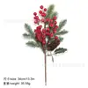 Galhos de pinha artificial de Natal transfronteiriços, flocos de neve, agulhas de pinheiro, bagas, galhos de frutas vermelhas, galhos de decoração de feriado, buquê de agulhas de pinheiro de Natal