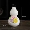 Jarrón Pequeño de Porcelana Blanca Hecho a Mano Arreglo Floral Dispositivo Hidropónico para Flores Jarrón Bolsa de la Suerte Calabaza Decoraciones de Escritorio para Sala de Estar Adornos