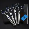 Tijeras Nepperson Azules de Alta Calidad de 7.0 pulgadas Set de 4 Piezas 3 Piezas 5 Piezas Tijeras para Aseo de Mascotas Tijeras Rectas Set de Espina de Pescado