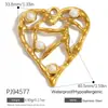 Yuhui Accesorios para Joyería DIY Transfronterizos Colgante de Acero Inoxidable con Flor de Goteo de Aceite Incrustaciones de Pedrería Corazón Chapado en Oro Real Accesorios DIY