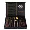 Amazon juego de cubiertos de acero inoxidable 24 piezas Portugal cuatro piezas principales cuchillo para carne, tenedor y cuchara juego de caja de regalo transfronterizo