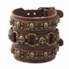 Punk Directo de Fábrica Exagerado Ancho Cuero Punk Pulsera de Cuero Suministro Transfronterizo Calavera Pulsera de Cuero para Hombre