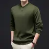 Camiseta de manga larga para hombre 2025, moda casual versátil de otoño, sudadera de cuello redondo holgada, ropa de moda para hombre Yisheng
