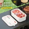 Caixa de Conservação Fresca com Duplo Compartimento para Cozinha Doméstica, Bandeja de Frutas de Plástico para Sala de Estar e Quarto, Adequada para Estudantes e Trabalhadores de Escritório, Recipiente Portátil para Conservação Fresca
