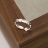 Anillo geométrico de escama de pez de plata Nalan S925 simple elegante brillante redondo pequeño fresco anillo de cola R00422