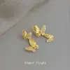 Brincos de Borboleta com Zircônia Microincrustada, Design Assimétrico, Frescos e Doces, Personalidade de Nicho Estilo Floresta, Novos Brincos Fabricados na Fábrica para Mulheres