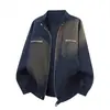 Chaqueta de lona lavada estilo americano, chaqueta corta de otoño para hombre con cuello alto, top de trabajo moderno