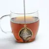 Infusor de chá moderno simples tipo concha em aço inoxidável 304 com corrente coador de chá filtro de chá acessórios para conjunto de chá em estoque